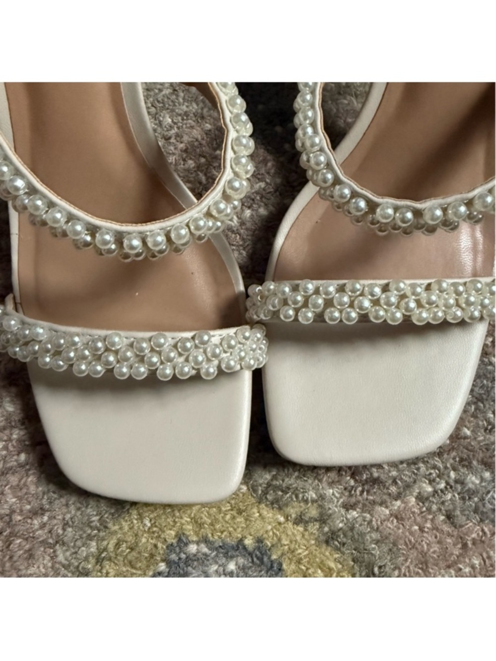 a new day Pearl-Strap White Block Heel Sandals - Picture 5 of 5